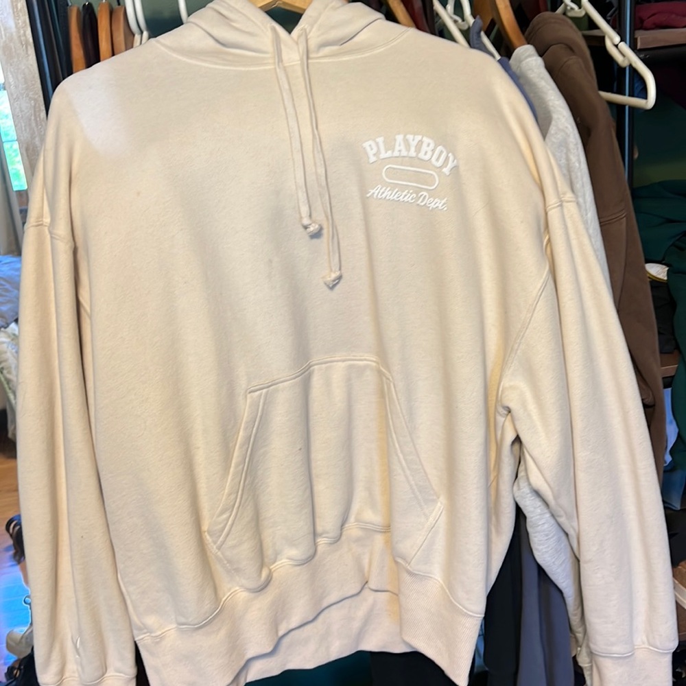 Medium Crème colored playboy hoodie